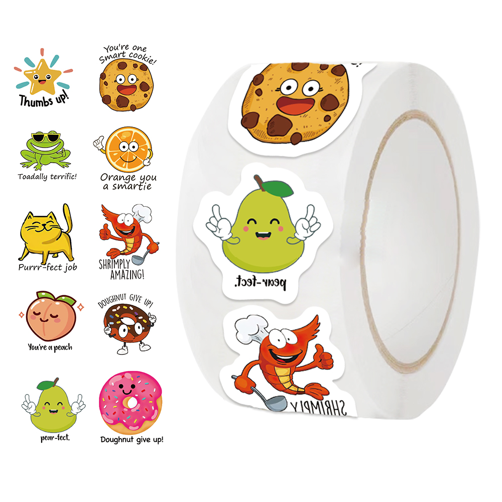 Kids Education Motivation - 500ชิ้น/ม้วน Kawaii decal นักเรียนการศึกษา bonusstickers สำหรับ