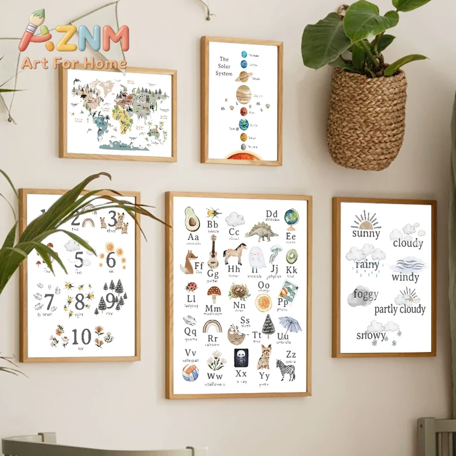 ศิลปะติดผนังสำหรับห้องเด็ก ลาย - Kids Education Number บทวิจารณ์และราคา
